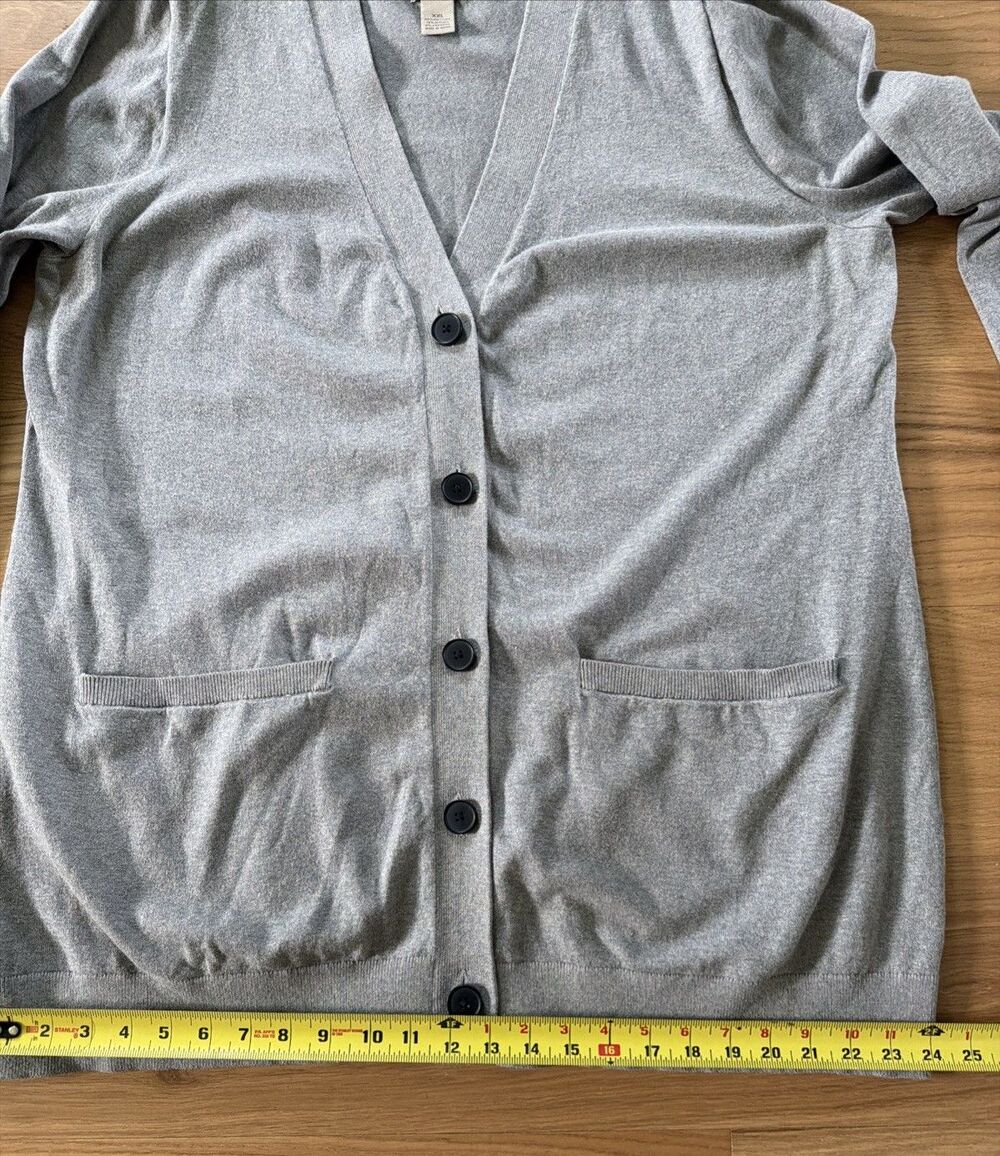 Duluth Trading Gray Long Sleeve Button Front Cardigan Sweater Women XXL Pockets - Picture 10 of 12